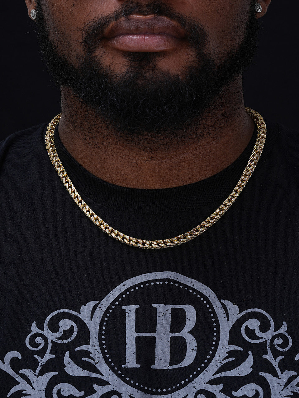 Franco Chain Iced Out CZ Stones - 14k Gold Vermeil 925 Silver - 6mm - 16-30"