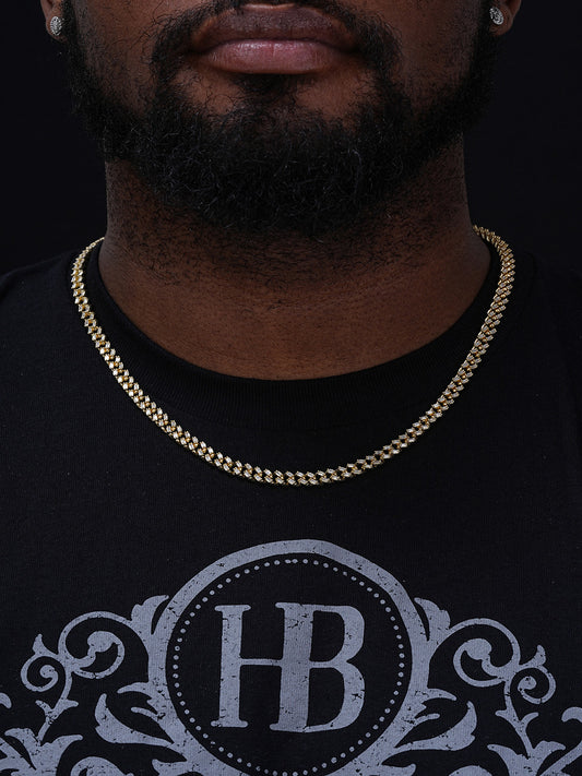 Baguette Miami Cuban Link Chain Necklace Iced Out CZ Stones - 14k Gold Vermeil 925 Silver - 6mm - 16-30"