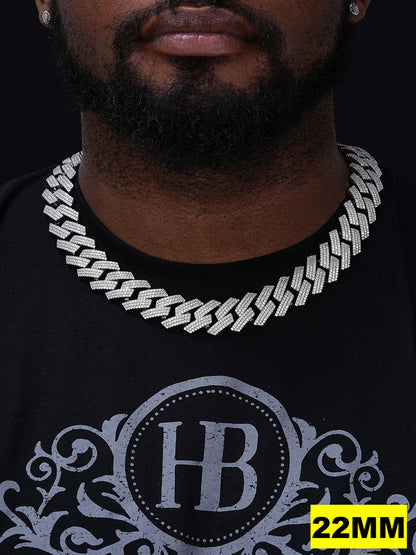 MOISSANITE Thick KILO Miami Cuban Link Prong Chain Necklace Iced Out - 925 Silver - 22mm - 16-30"