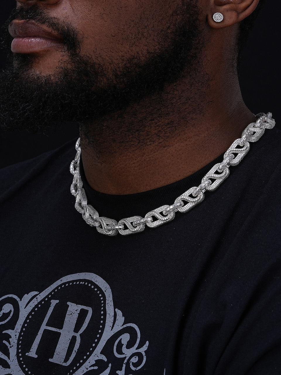 MOISSANITE Infinity Gucci Link Chain Necklace Iced Out - 925 Silver - 14mm - 18"-28"