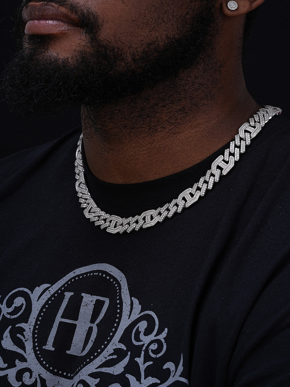 MOISSANITE Figarucci Prong Cuban Link Chain Necklace Iced Out - 925 Silver - 15mm - 18"-30"