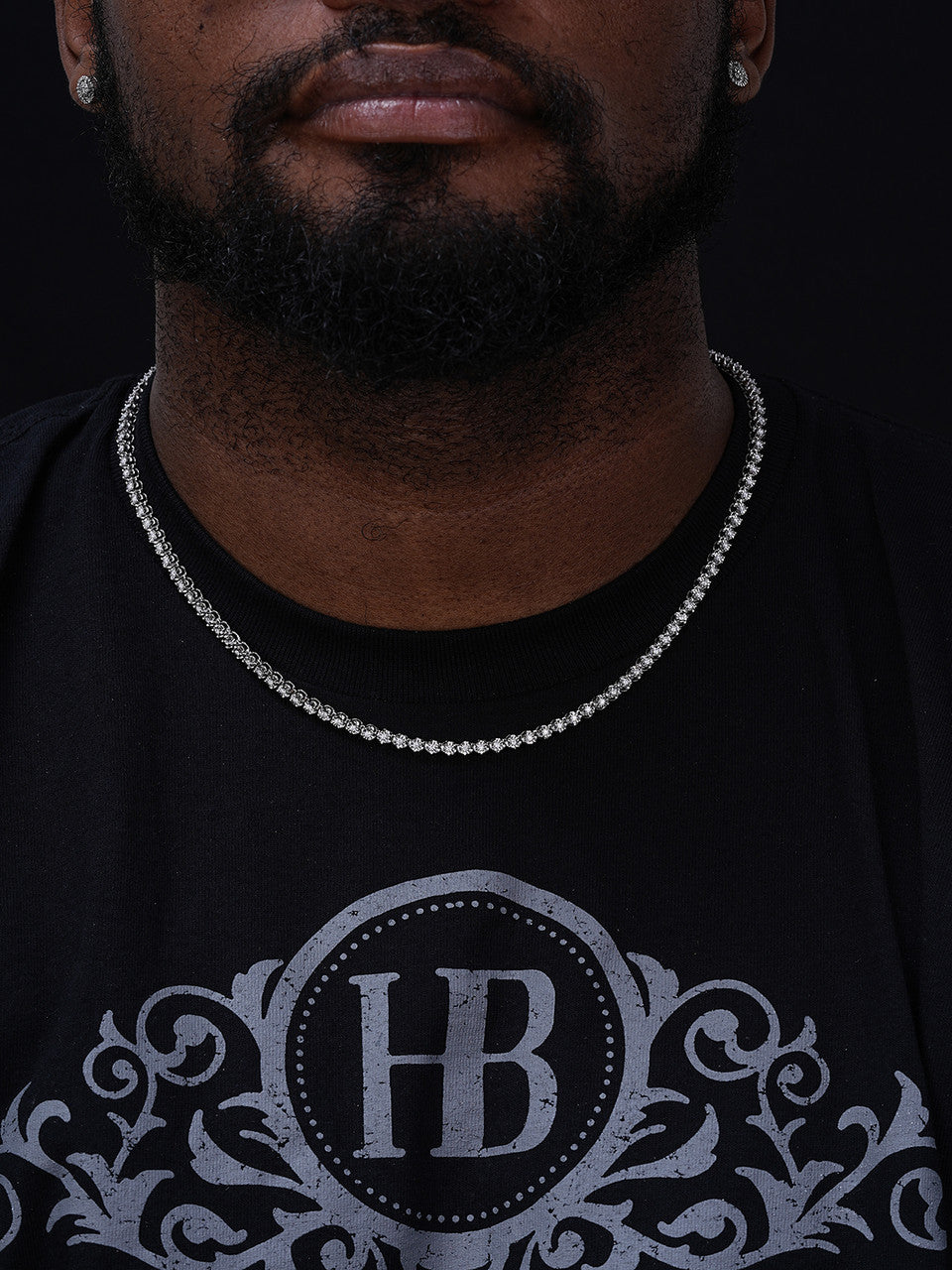 MOISSANITE Illusion Tennis Chain Necklace Iced Out - 925 Silver - 3mm - 16"-28"