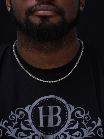 MOISSANITE Illusion Tennis Chain Necklace Iced Out - 925 Silver - 3mm - 16"-28"