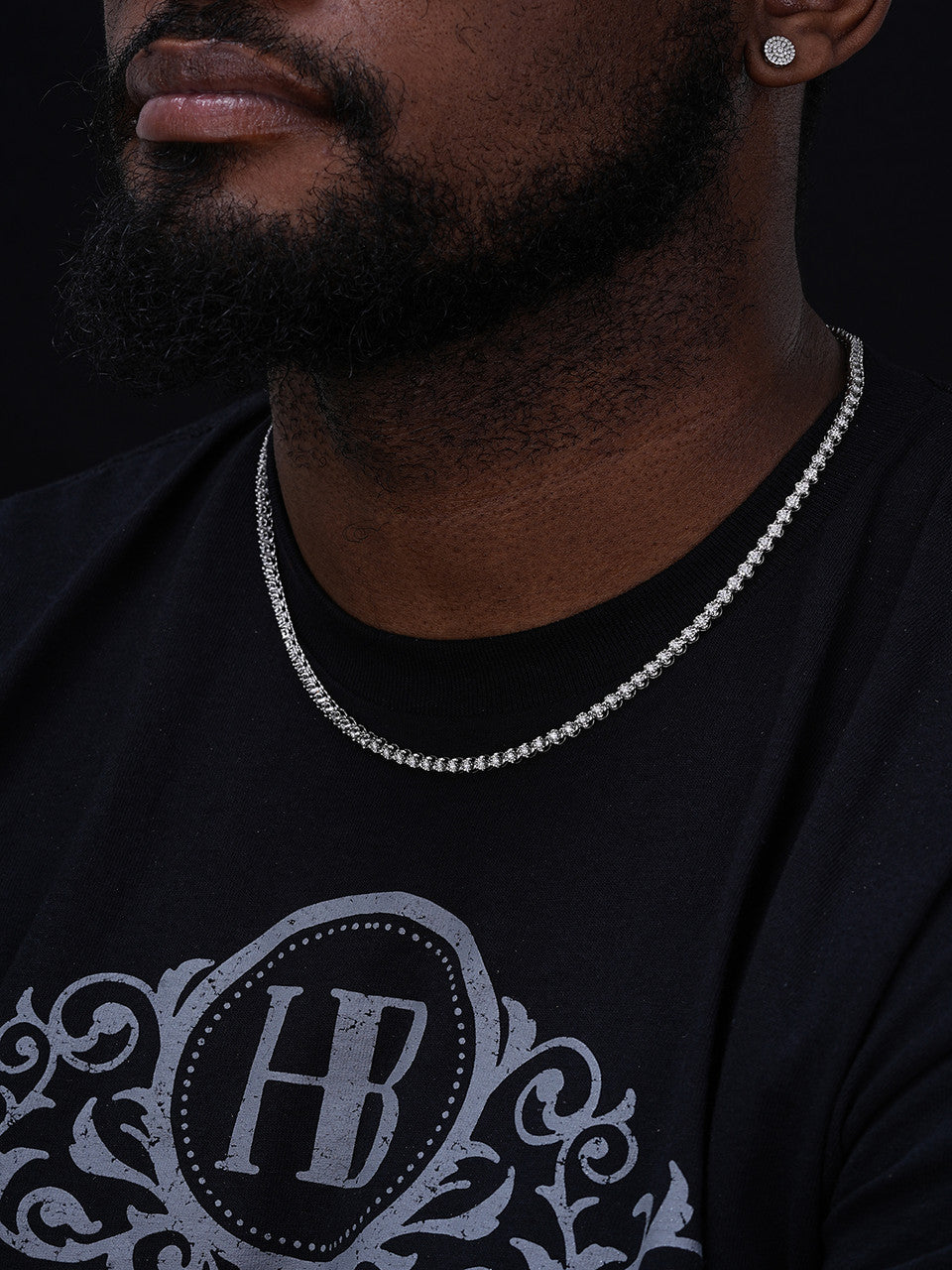 MOISSANITE Illusion Tennis Chain Necklace Iced Out - 925 Silver - 3mm - 16"-28"