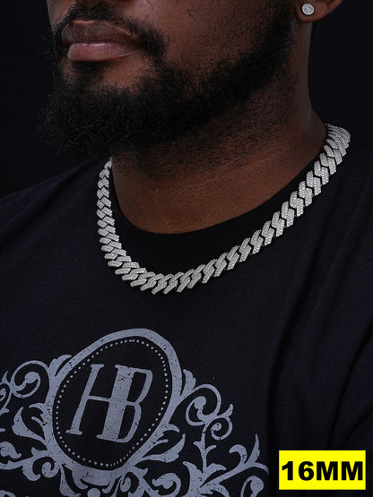 MOISSANITE #1 Bestseller Miami Cuban Link Prong Chain Necklace Iced Out - 925 Silver - 8mm-20mm - 16-30"