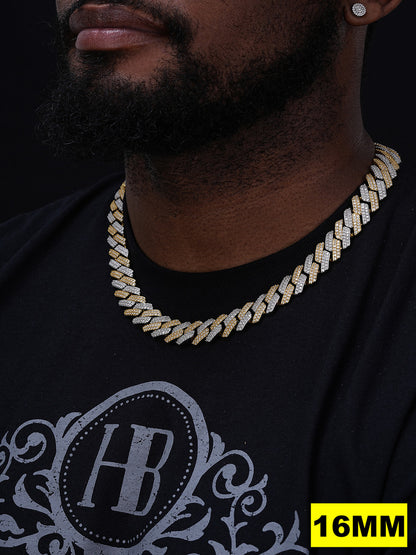 MOISSANITE #1 Bestseller Miami Cuban Link Prong Chain Necklace Iced Out - 14k Gold Vermeil & 925 Silver - 8mm-20mm - 16" - 30"