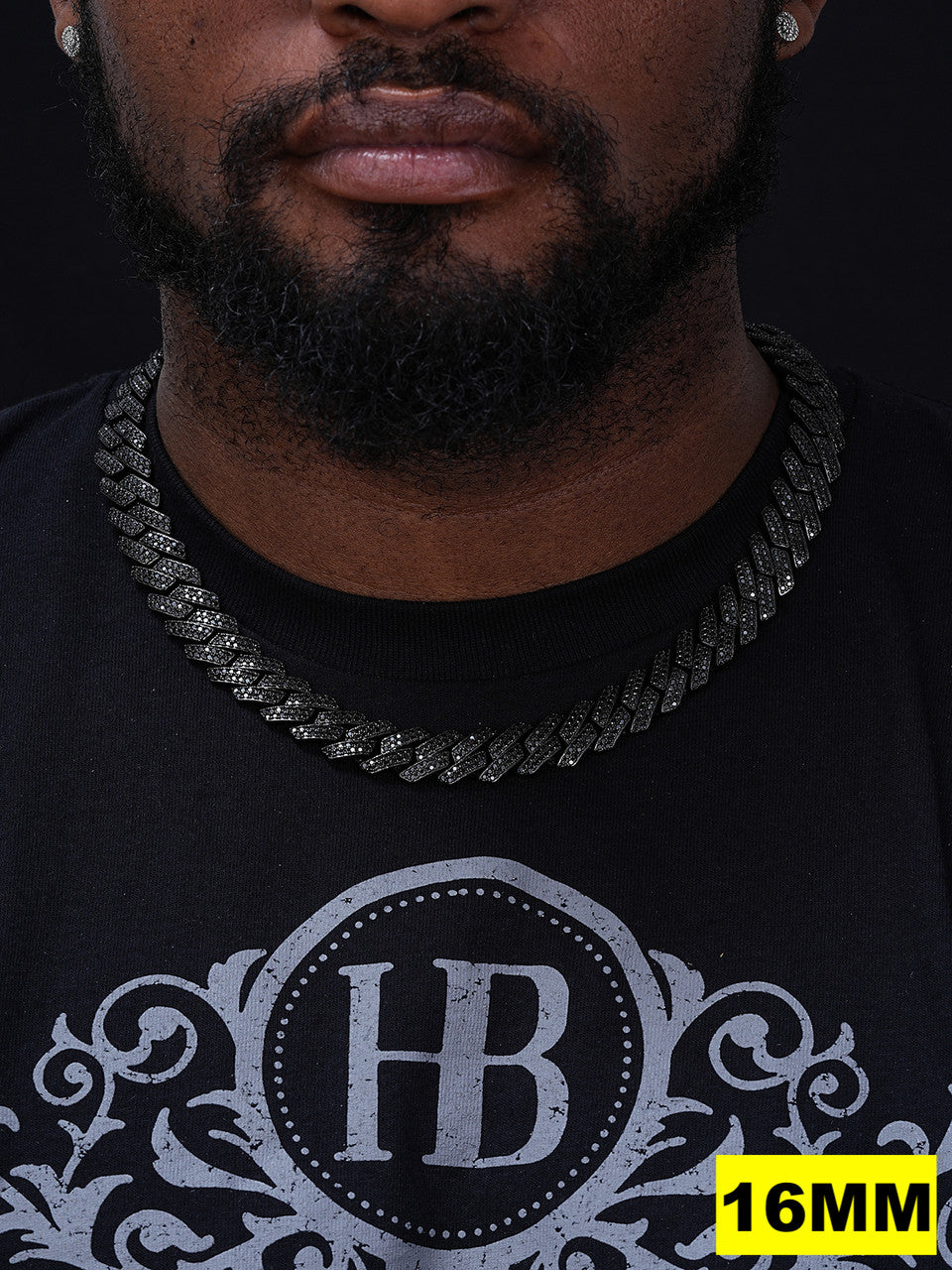 Black MOISSANITE #1 Bestseller Miami Cuban Link Prong Chain Necklace Iced Out - Black Rhodium Over 925 Silver - 8mm-16mm - 16-30"