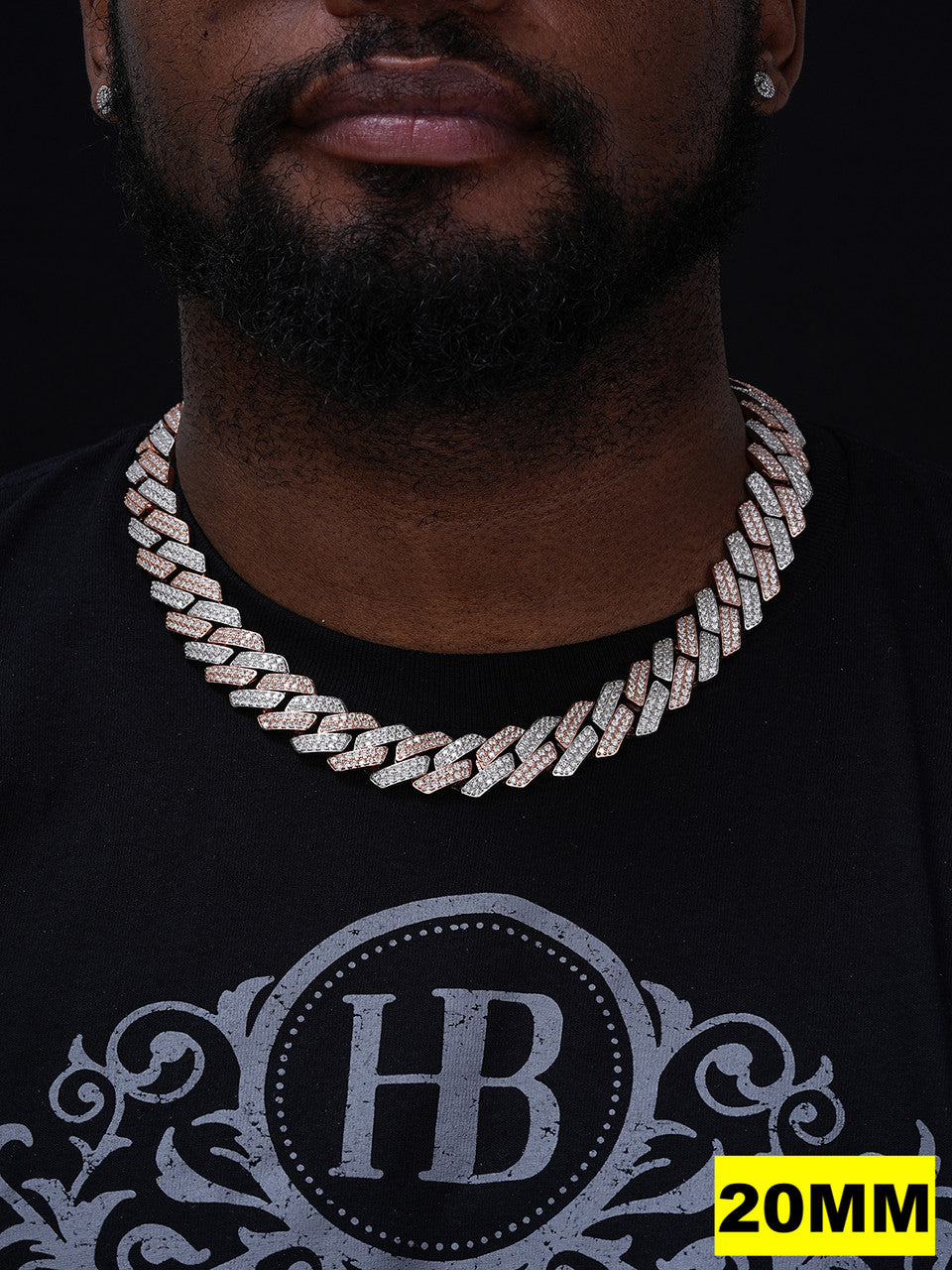 MOISSANITE #1 Bestseller Miami Cuban Link Prong Chain Necklace Iced Out - 14k Rose Gold Vermeil & 925 Silver - 8mm-20mm - 16" - 30"