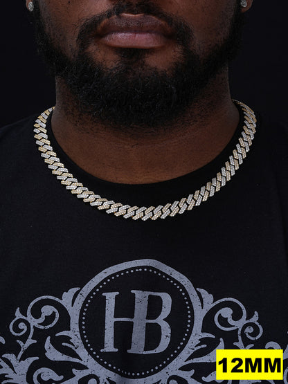 MOISSANITE #1 Bestseller Miami Cuban Link Prong Chain Necklace Iced Out - 14k Gold Vermeil & 925 Silver - 8mm-20mm - 16" - 30"