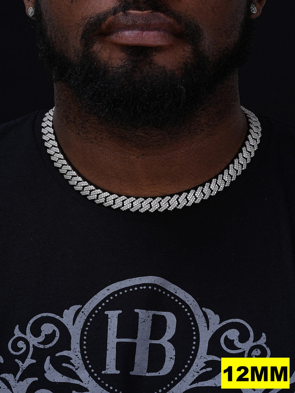 MOISSANITE Cuban Chain Necklace - 925 Silver - 8mm-20mm MOISSANITE Cuban Chain Necklace - 925 Silver - 8mm-20mm