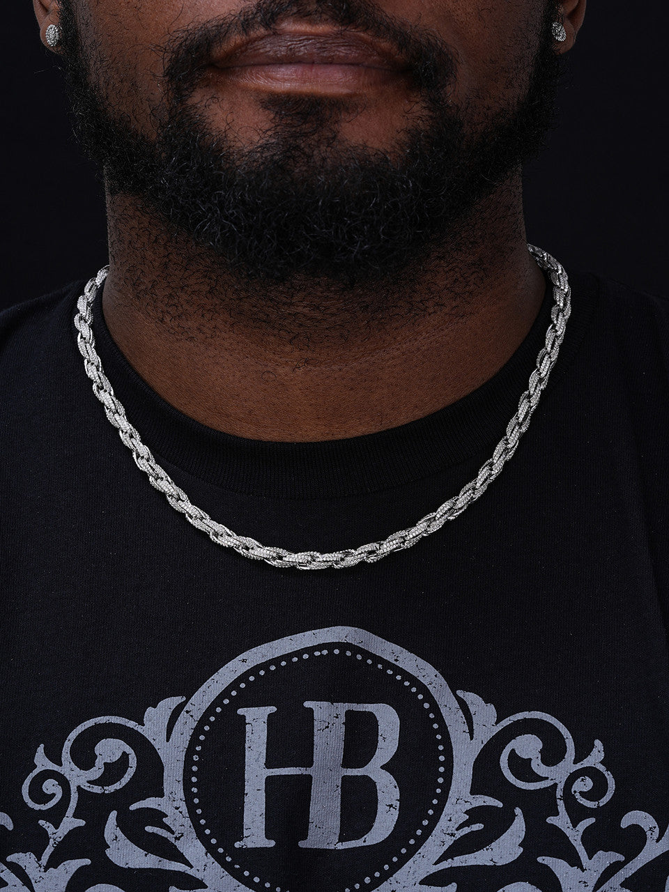 MOISSANITE Rope Chain Necklace Iced Out - 925 Silver - 7.5mm - 16-30"