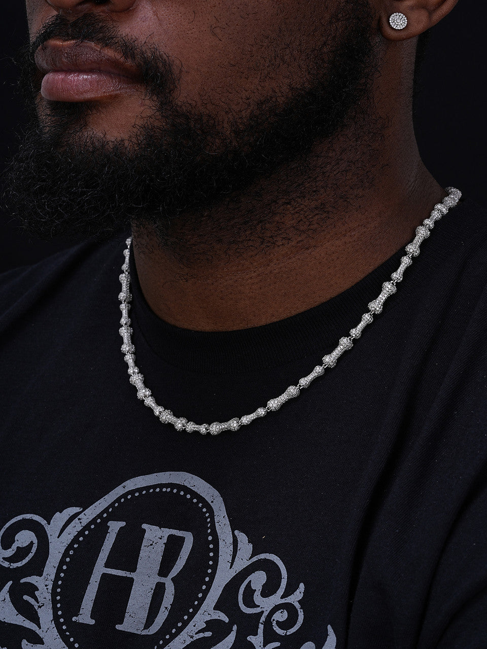 MOISSANITE Custom Bone Link Chain Necklace Iced Out - 925 Silver - 6.5mm - 16-30"