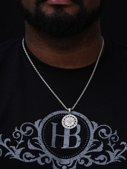 Medusa Medallion Hip Hop Pendant - 14k Gold Vermeil Or 925 Silver - CZ Stones - Small 1.5"