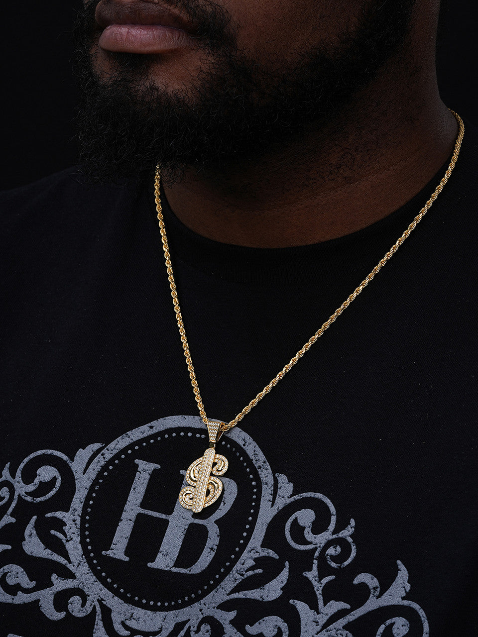 MOISSANITE Iced Out Dollar $ Sign Money Pendant - 14k Gold Vermeil Or 925 Silver - Medium 1.75"