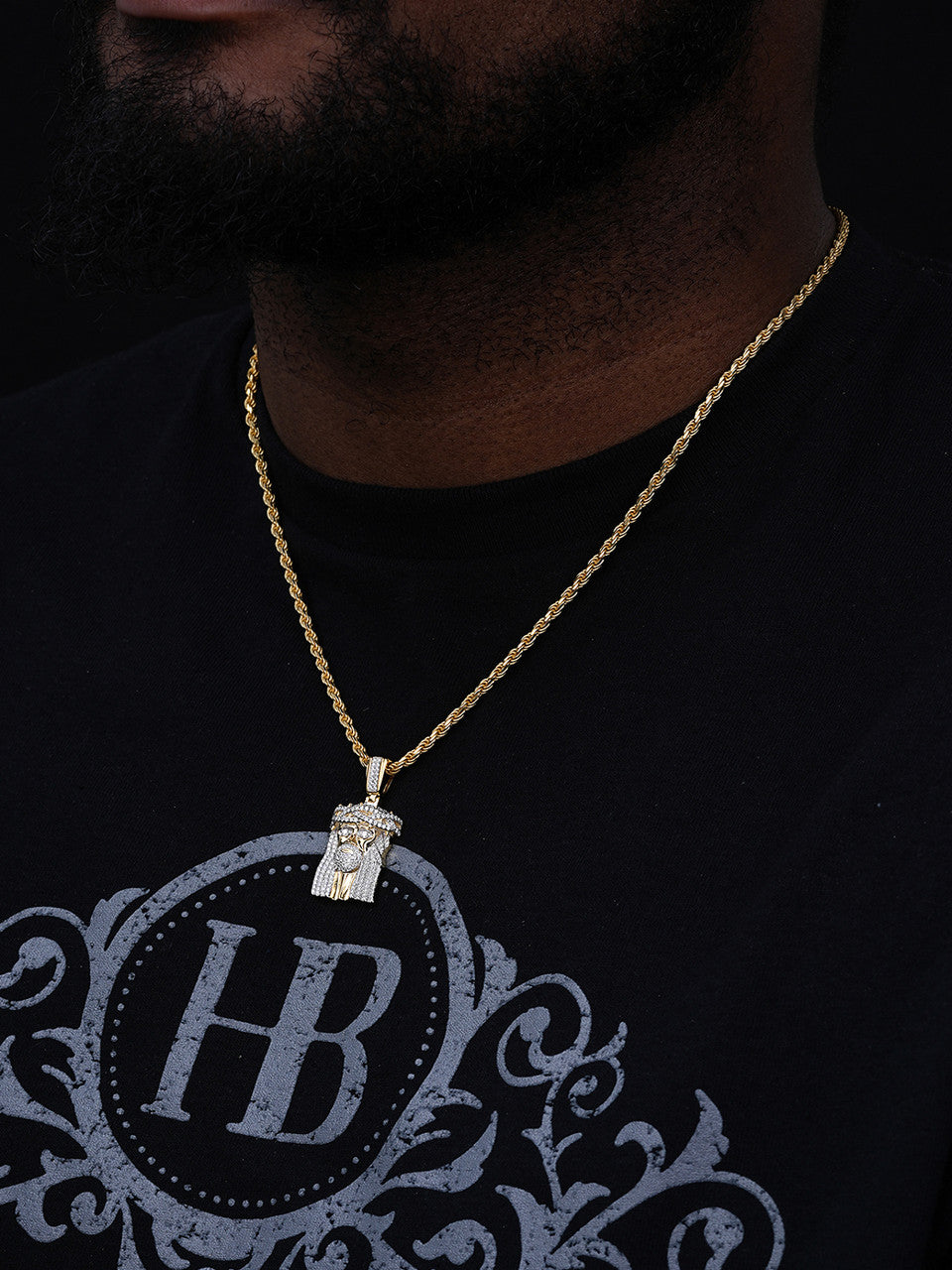 MOISSANITE Jesus Redeemer Pendant - 14k Gold Vermeil Or 925 Silver - Small 1.25"