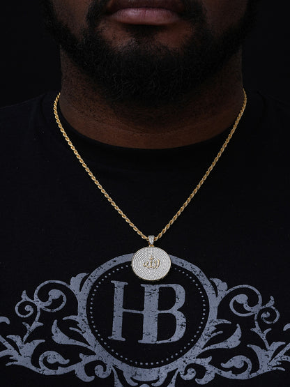 MOISSANITE Allah Medallion Islamic Pendant - 14k Gold Vermeil Or 925 Silver - Small 1.5"