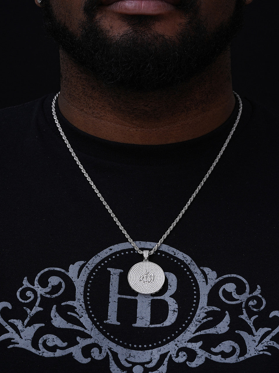 MOISSANITE Allah Medallion Islamic Pendant - 14k Gold Vermeil Or 925 Silver - Small 1.5"