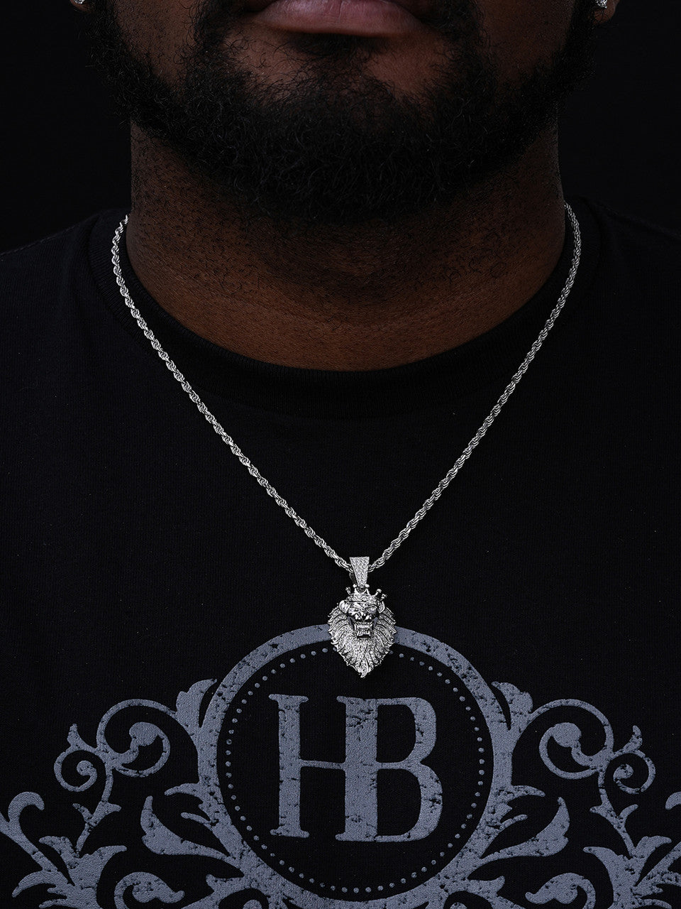 MOISSANITE Rasta Lion Crown Pendant - 14k Gold Vermeil Or 925 Silver - Small 1.5"