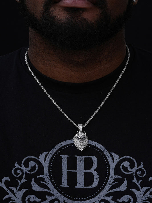 MOISSANITE Rasta Lion Crown Pendant - 14k Gold Vermeil Or 925 Silver - Small 1.5"