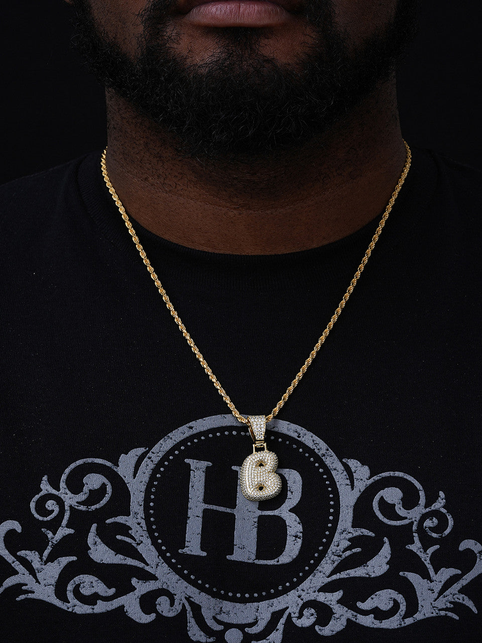 A - Z Initials Graffiti Bubble Letter Iced Out Pendant - 14k Gold Vermeil Or 925 Silver - CZ Stones - Medium 1.25"