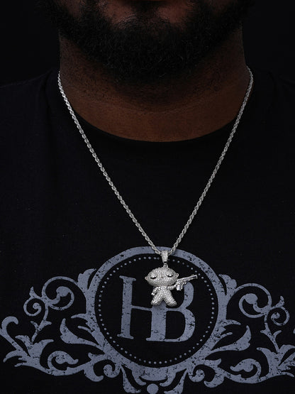 MOISSANITE Stewie Griffin Family Guy Pendant - 14k Gold Vermeil Or 925 Silver - Medium 2"