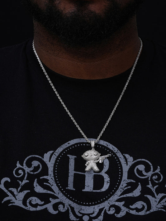 MOISSANITE Stewie Griffin Family Guy Pendant - 14k Gold Vermeil Or 925 Silver - Medium 2"