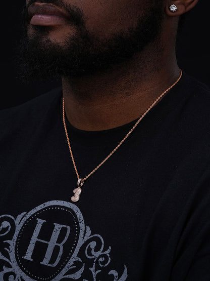 0-9 Bubble Numbers Iced Out Pendant - 14k Yellow/Rose Gold Vermeil Or 925 Silver - CZ Stones - Small 1"