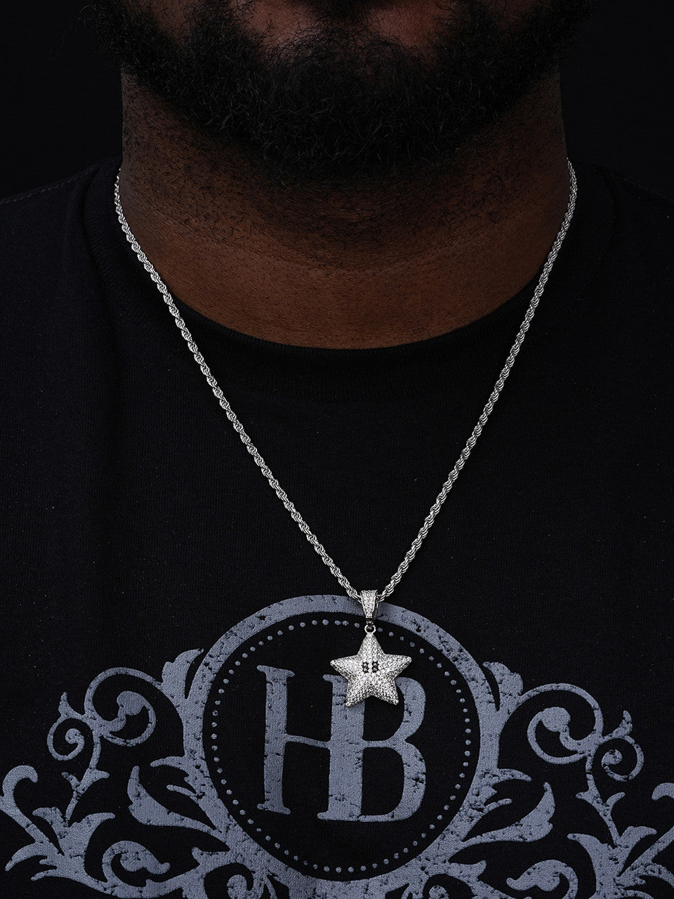 MOISSANITE Mario Super Star Iced Out Pendant - 14k Gold Vermeil Or 925 Silver - Small 1.5"