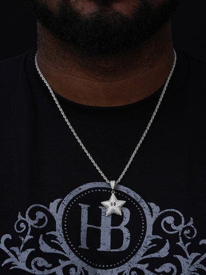 MOISSANITE Mario Super Star Iced Out Pendant - 14k Gold Vermeil Or 925 Silver - Small 1.5"