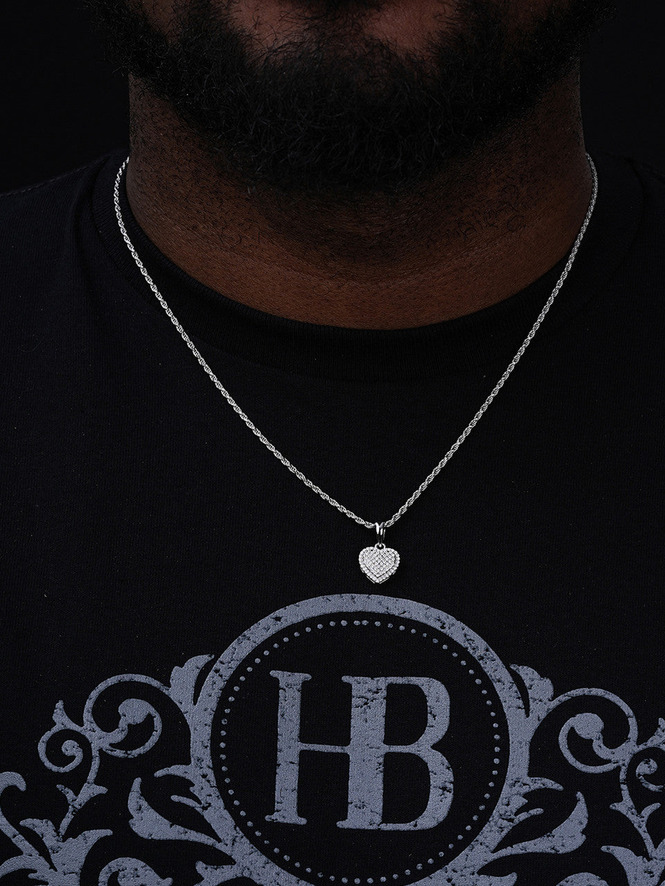 MOISSANITE Ladies Heart Shaped Love Pendant - 925 Silver - 4 Sizes 0.33"-0.6"