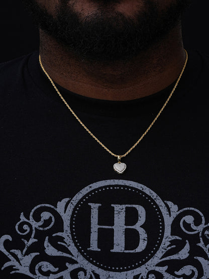 MOISSANITE Ladies Heart Shaped Love Pendant - 14k Gold Vermeil 925 Silver - 4 Sizes 0.33"-0.6"