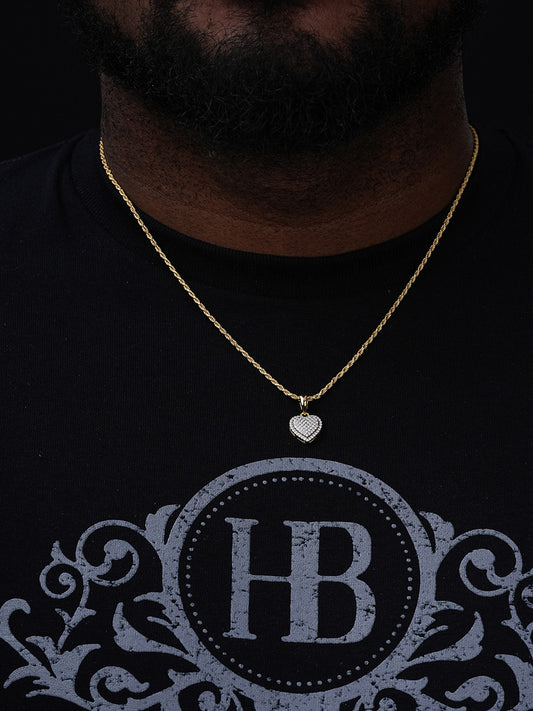 MOISSANITE Ladies Heart Shaped Love Pendant - 14k Gold Vermeil 925 Silver - 4 Sizes 0.33"-0.6"