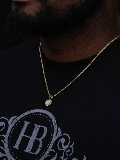 MOISSANITE Ladies Heart Shaped Love Pendant - 14k Gold Vermeil 925 Silver - 4 Sizes 0.33"-0.6"