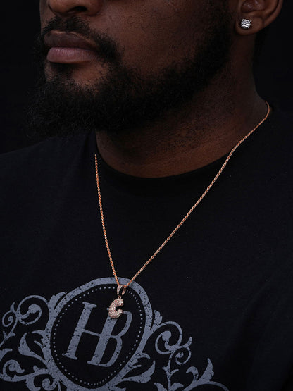 MOISSANITE A - Z Initials Bubble Letter Iced Out Pendant - 14k Yellow/Rose Gold Vermeil or 925 Silver - Small 1"