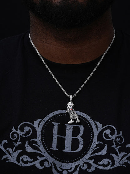 MOISSANITE Iced Bart Simpson Pendant - 14k Gold Vermeil Or 925 Silver - Medium 2.25"