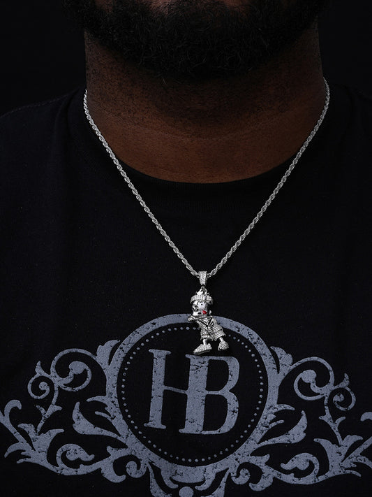 MOISSANITE Iced Bart Simpson Pendant - 14k Gold Vermeil Or 925 Silver - Medium 2.25"