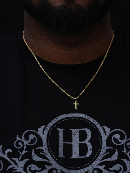 Classic Plain Cross Pendant - 14k Gold Vermeil Or 925 Silver - Tiny 1"