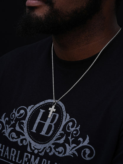 Miami Iced Hip Hip Cross Pendant - 14k Gold Vermeil Or 925 Silver - CZ Stones - Small 1"