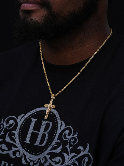 MOISSANITE Crucifix Jesus Iced Out Hip Hop Cross Pendant - 14k Yellow Gold Vermeil Or 925 Silver - Large 2.5"