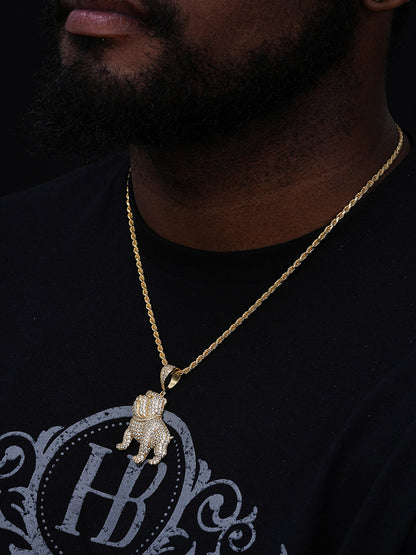 Bull Dog Iced Out Pendant - 14k Gold Vermeil Or 925 Silver - CZ Stones - Medium 2"