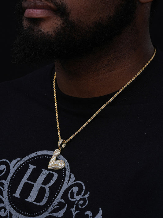 Bicep Muscle Emoji Pendant - 14k Gold Vermeil Or 925 Silver - CZ Stones - Small 1.5"