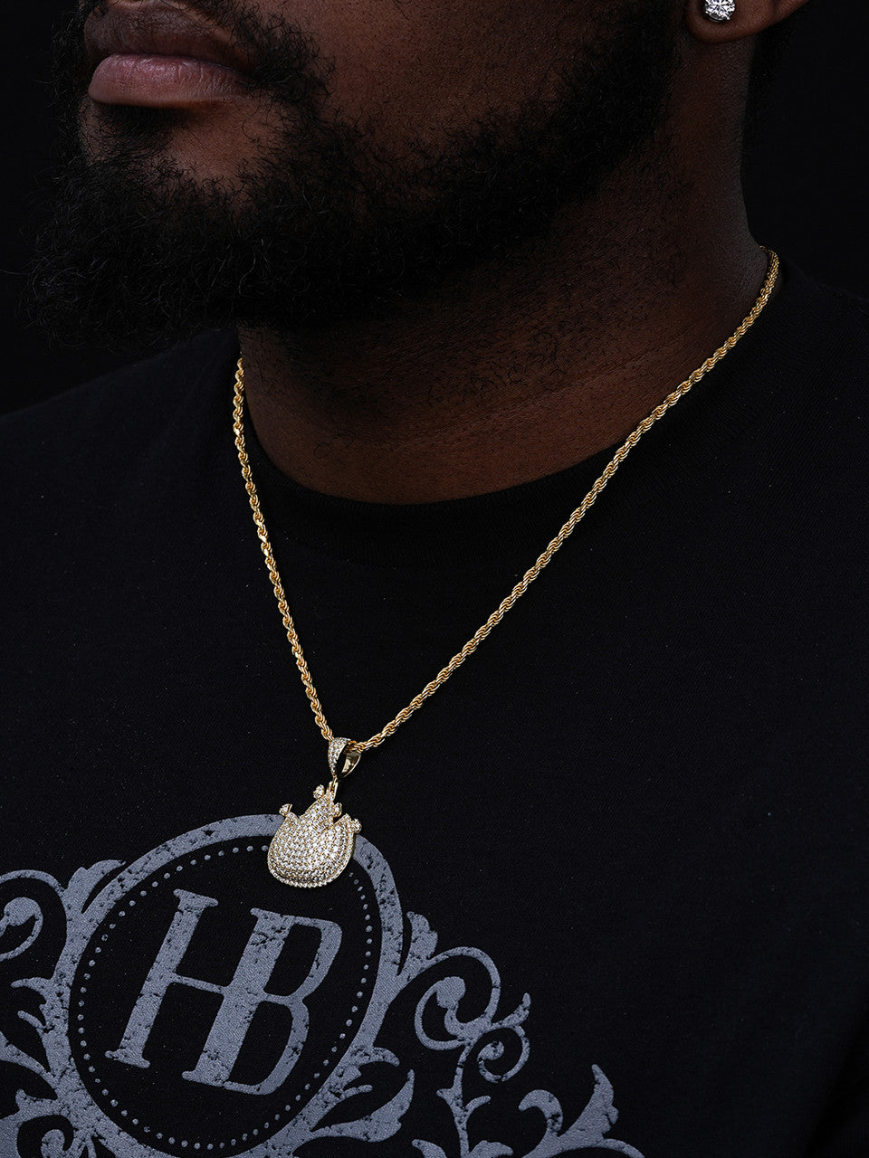 MOISSANITE Fire Emoji Iced Out Pendant - 14k Gold Vermeil Or 925 Silver - Medium 1.75"