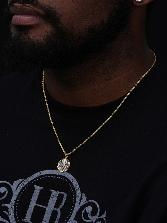 Virgin Mary Guadalupe Medallion Pendant - 14k Gold Vermeil & 925 Silver - Tiny 1"