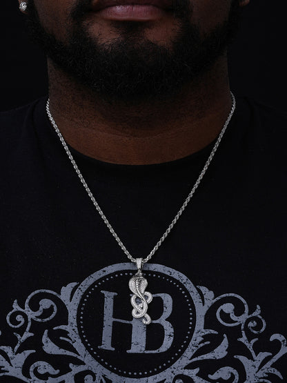 Snake King Cobra Pendant - 14k Gold Vermeil Or 925 Silver - CZ Stones - Medium 2.25"