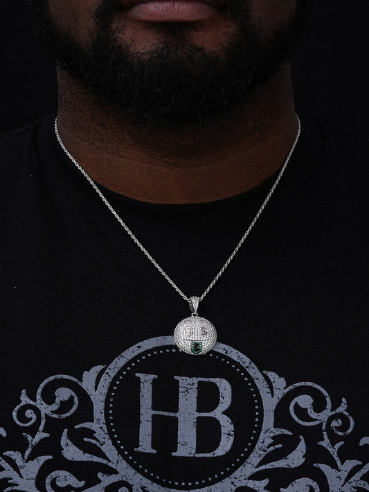 Money Mouth Face Emoji Hip Hop Pendant - 14k Gold Vermeil Or 925 Silver - CZ Stones - Small 1"