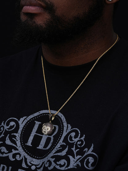 Monkey Face Emoji Pendant - 14k Gold Vermeil Or 925 Silver - CZ Stones - Small 1.25"