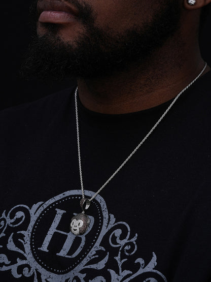 Monkey Face Emoji Pendant - 14k Gold Vermeil Or 925 Silver - CZ Stones - Small 1.25"