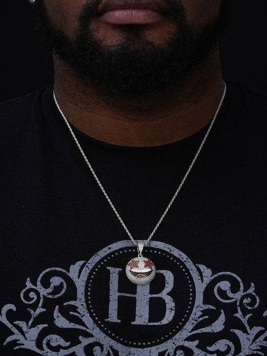 Star Eyes Emoji Pendant - 14k Gold Vermeil Or 925 Silver - CZ Stones - Small 1"