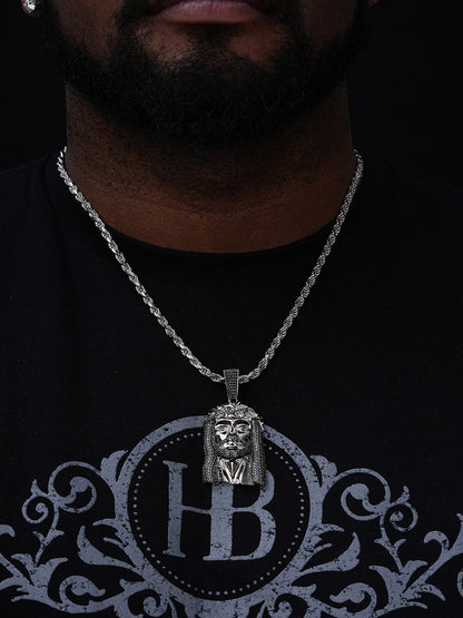 Black MOISSANITE Hip Hop Jesus Pendant - 925 Silver - 3 Sizes 1.5"-3.25"