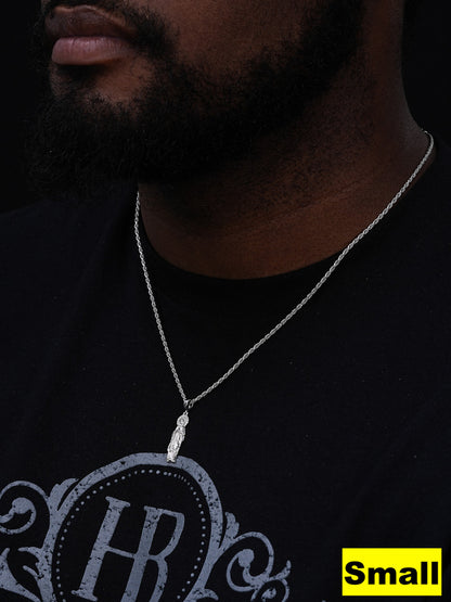 Virgin Mary Guadalupe  Pendant - 925 Silver - CZ Stones - 3 Sizes 1"-3"